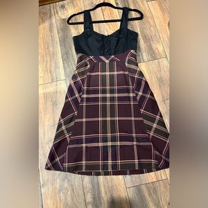 Maeve plaid midi dress